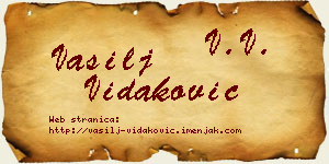 Vasilj Vidaković vizit kartica